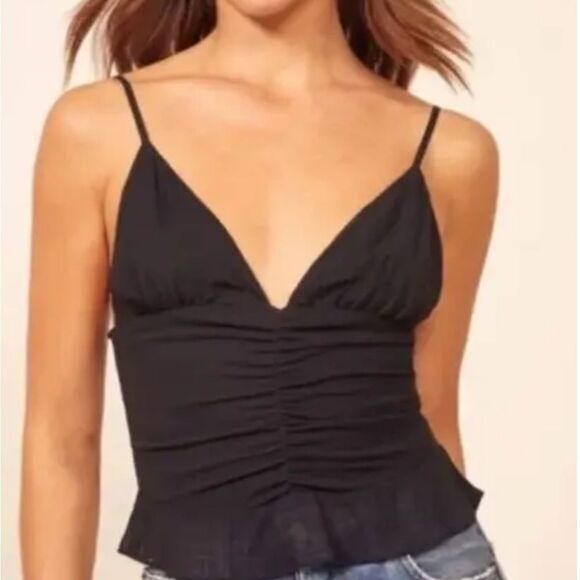 Tops - REFORMATION Woman Top Cropped Spaghetti Straps hall top Black size 4